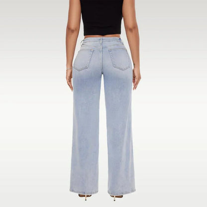 Mid-Low Rise Stretch Wide-Leg Baggy Jeans
